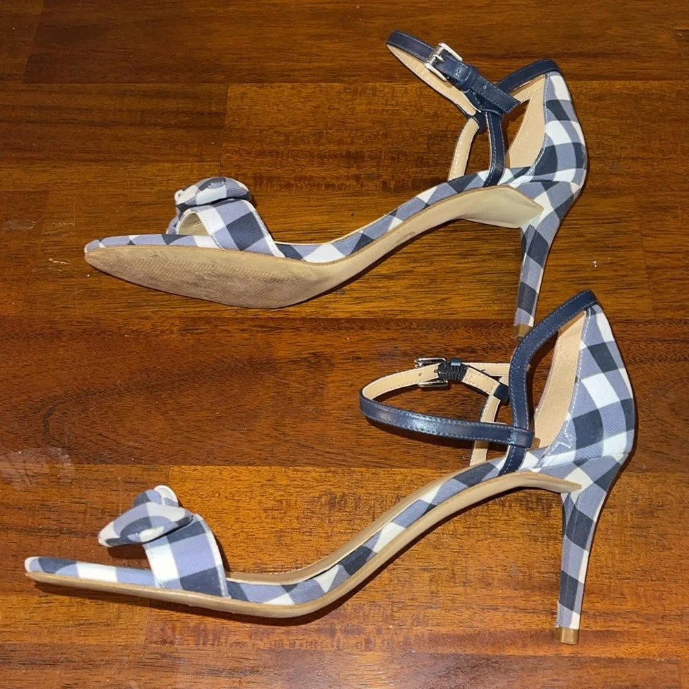 Michael Michael Kors Womens Pippa Leather Open Toe heels. Size 8.5M. Checkered - Picture 9 of 15